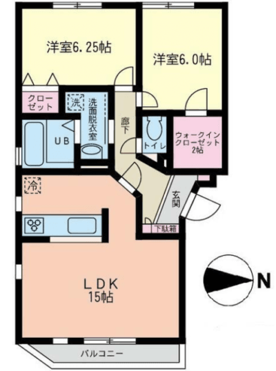 ルシェンテ　Ｄ棟、最上階　角部屋　大和市, 大和駅, 2LDK, 猫可, 猫 賃貸, 猫可物件, 猫可 賃貸 マンション　間取り
