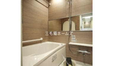 ナイスアーバン藤沢 203号室　リノベーション済み　藤沢市　藤沢駅徒歩圏内　フラット35適合物件「猫可」　「猫　不動産」　「猫と幸せに暮らす　売買」　「猫　売買」　「猫可　売買」　「猫可　売買　マンション」　「猫と暮らす　売買」　「猫可物件」　三毛猫ホームズ お風呂