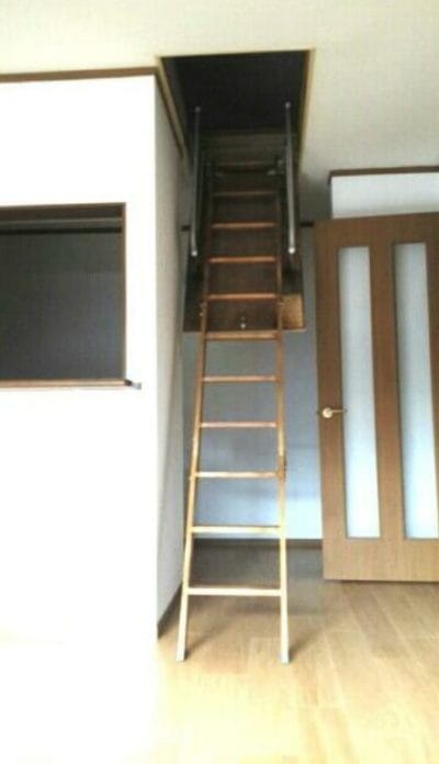 「ミリョーレ203号室の小屋裏収納。季節物の収納はもちろん、猫ちゃん専用の秘密基地やキャットウォークの延長としても活用できる、多頭飼いには嬉しいプラスアルファの空間。」